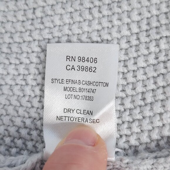 THEORY Efina Cotton and Cashmere High Low Asymmetrical Hem Sweater Size M - Picture 6 of 6